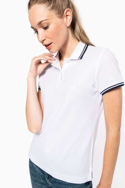 KARIBAN KA273 LADIE'S SHORT-SLEEVED POLOSHIRT WITH CONTRASTING PIPING