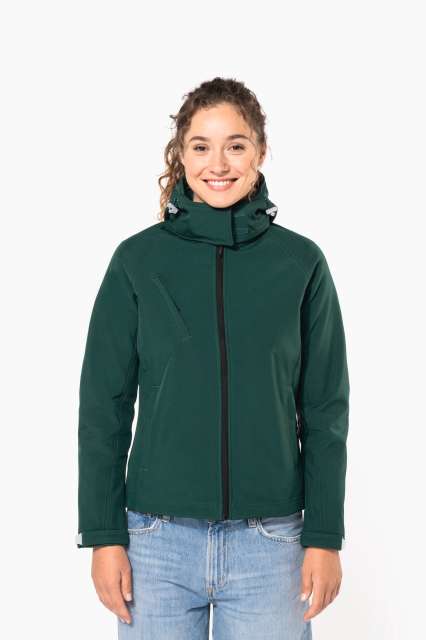 KARIBAN KA414 LADIES' DETACHABLE HOODED SOFTSHELL JACKET