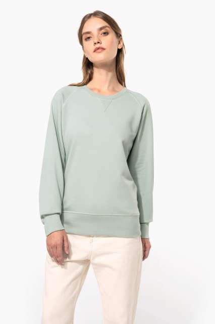 KARIBAN KA481 LADIES’ ORGANIC COTTON CREW NECK RAGLAN SLEEVE SWEATSHIRT