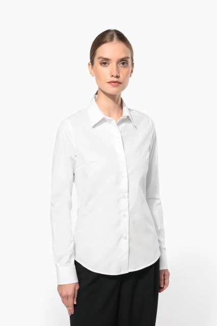 KARIBAN KA510 LADIES’ LONG-SLEEVED COTTON POPLIN SHIRT