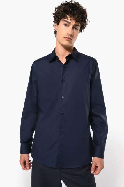 KARIBAN KA513 MEN’S LONG-SLEEVED COTTON POPLIN SHIRT