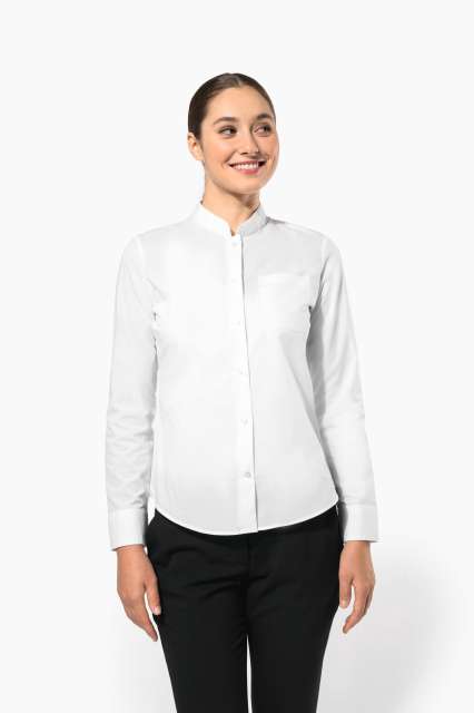 KARIBAN KA514 LADIES' LONG-SLEEVED MANDARIN COLLAR SHIRT