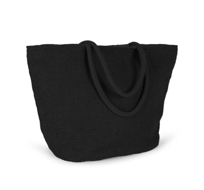KI0257 WOVEN JUTE SHOPPING BAG WITH KNIT CANVAS EFFECT