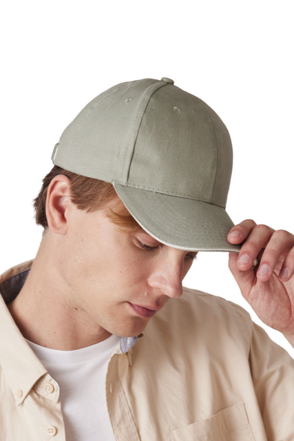 K-UP KP198 CAP IN ORGANIC COTTON WITH CONTRASTING SANDWICH PEAK - 6 PANELS
