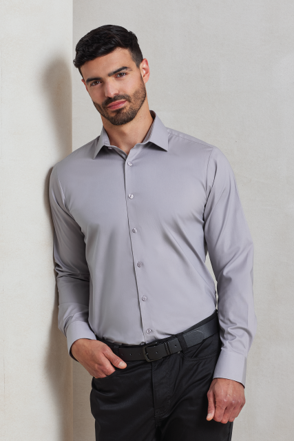 PR244 MUŠKA STRETCH PAMUČNA POPLIN KOŠULJA DUGIH RUKAVA