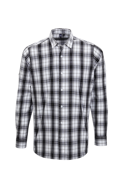 PREMIER PR254 'GINMILL' CHECK - MEN'S LONG SLEEVE COTTON SHIRT