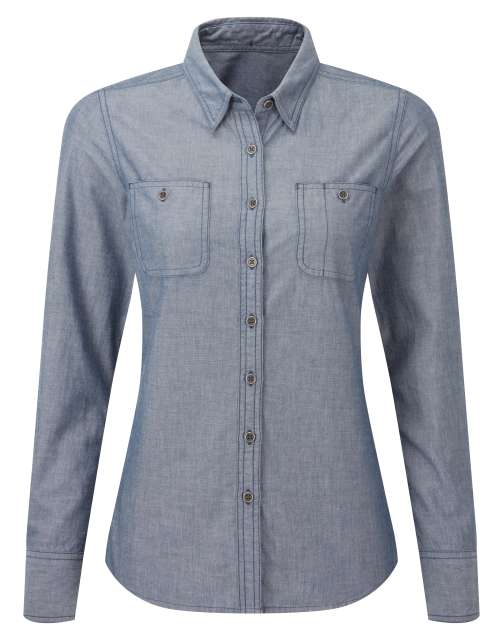 PREMIER PR347 WOMEN'S ORGANIC CHAMBRAY FAIRTRADE SHIRT