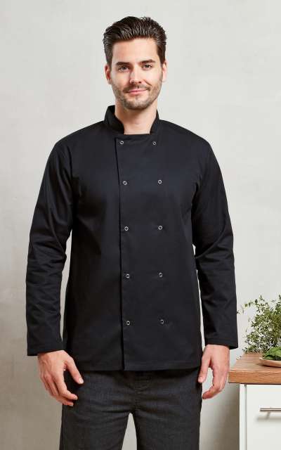 PREMIER PR665 CHEF'S LONG SLEEVE STUD JACKET