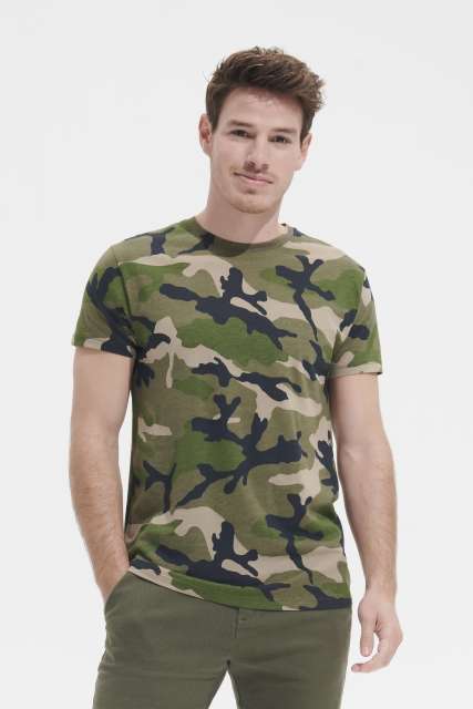SO01188 SOL'S CAMO MEN - ROUND COLLAR T-SHIRT