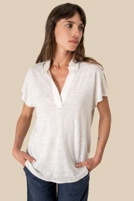 SPASSO SP221 LADIES’ LINEN POLO SHIRT