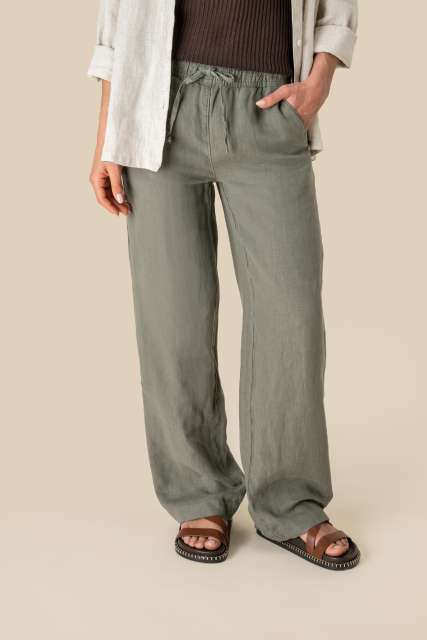 SPASSO SP733 ECO-FRIENDLY LADIES' LINEN WASHED EFFECT TROUSERS