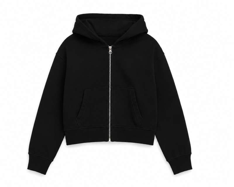 TRUE BLANKS TB02W010 WOMENS CROP ZIP HOODIE