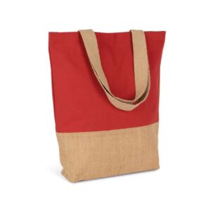 Kimood KI0298 SHOPPING BAG IN COTTON AND BONDED JUTE THREADS