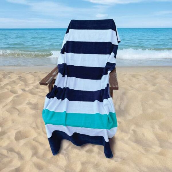 Olima OLV4040 OLIMA „NAUTICAL STRIPE” BEACH VELOUR TOWEL - Slika 2